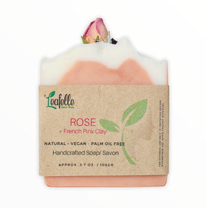 Rose Soap Bar with French Pink Clay